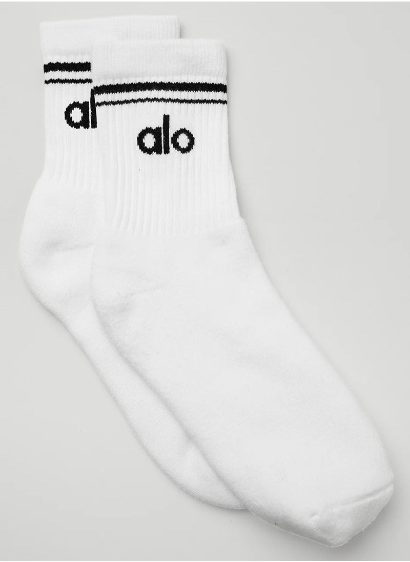 3Set UNISEX HALF-CREW THROWBACK SOCK  White/Black