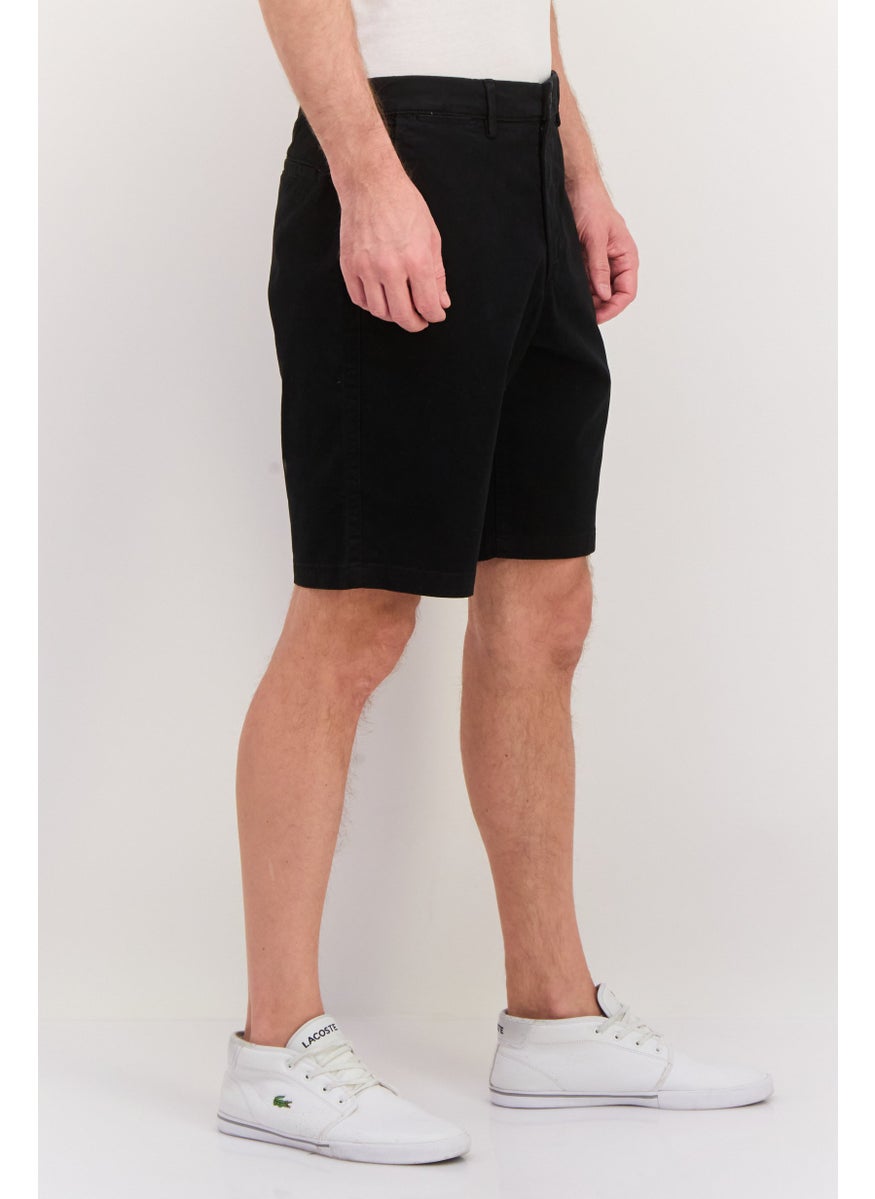 Men Plain 10 Inseam Basic Shorts, Black