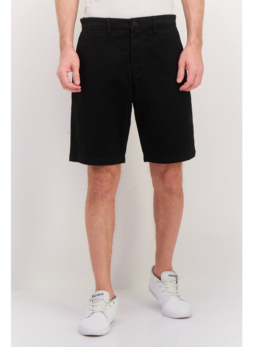 Men Plain 10 Inseam Basic Shorts, Black