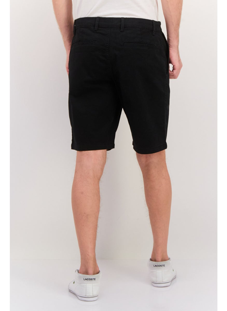 Men Plain 10 Inseam Basic Shorts, Black