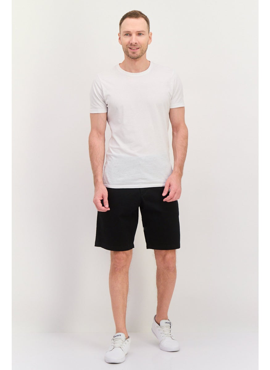 Men Plain 10 Inseam Basic Shorts, Black
