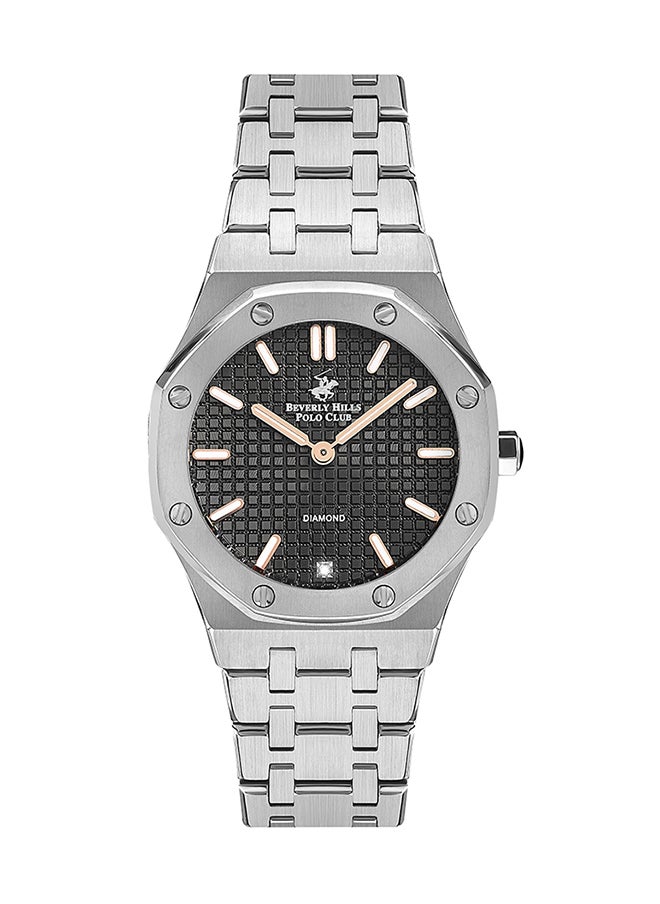 Beverly Hills Polo Club Women's Quartz Movement Watch, Analog Display and Metal Strap - BP3161X.360, Silver