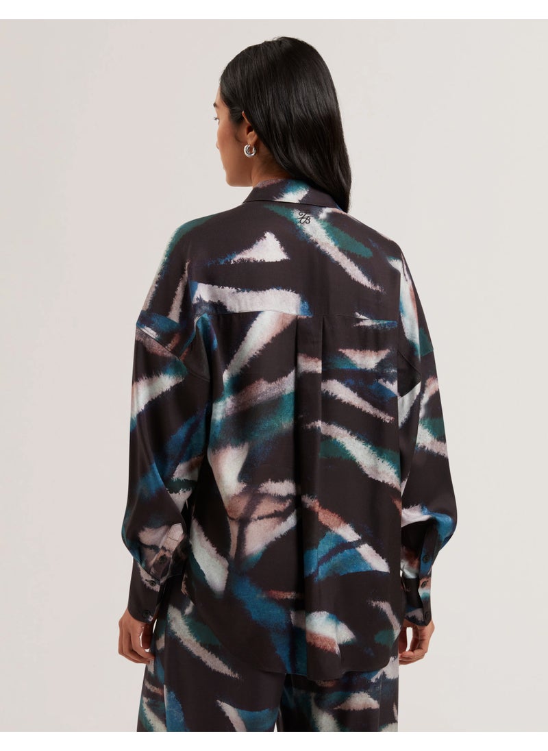 Printed Oversized Boyfriend Shirt