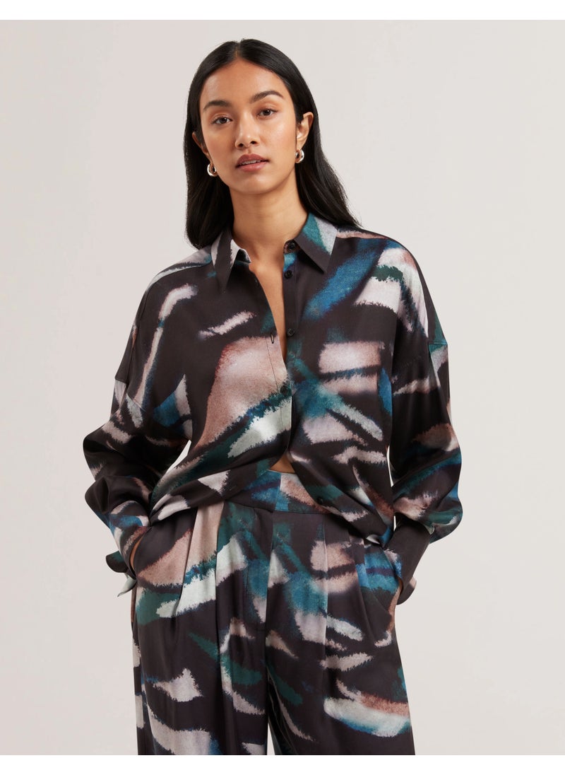 Printed Oversized Boyfriend Shirt