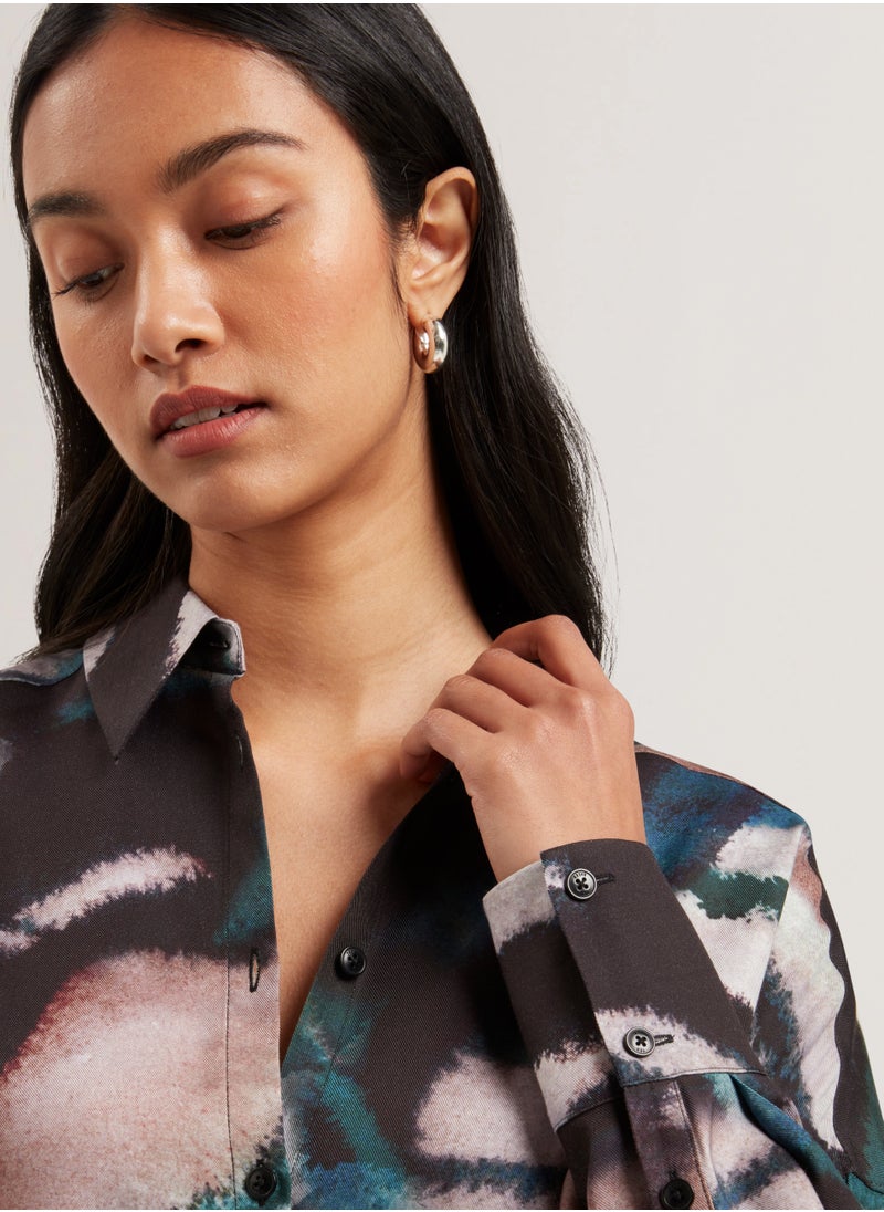 Printed Oversized Boyfriend Shirt