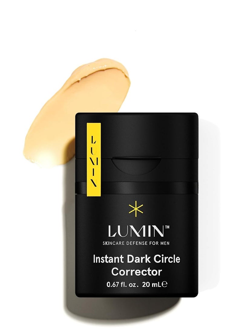 Lumin Instant Dark Circle Corrector for Men (Not A Concealer), Reduce The Look of Dark Circles, Puffiness, Under Eye Men Makeup, Color Correcting Eye Cream, Perfect for Light Skin tones, 20mL