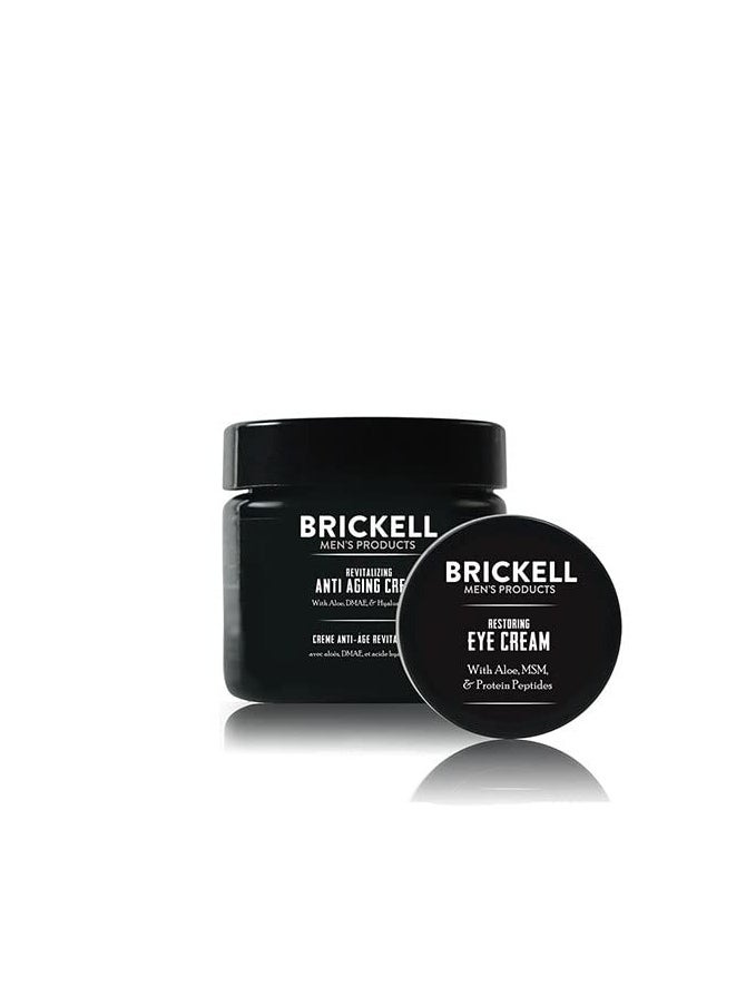 Brickell Men's Ultimate Anti-Aging Routine, Anti-Wrinkle, Night Face Cream and Eye Cream to Reduce Puffiness, Wrinkles, Dark Circles, Under Eye Bags, Natural and Organic, Unscented