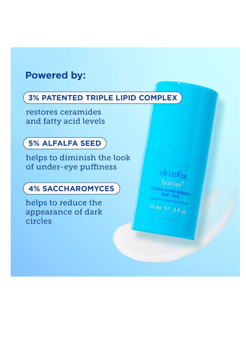 Skinfix Barrier+ Triple Lipid-Boost 360° Eye Cream: Targets Dark Circles, Puffiness, and Fine Lines Around Eyes and Lids, Clinically Proven to Brighten and Refresh Eyes, 0.5 oz