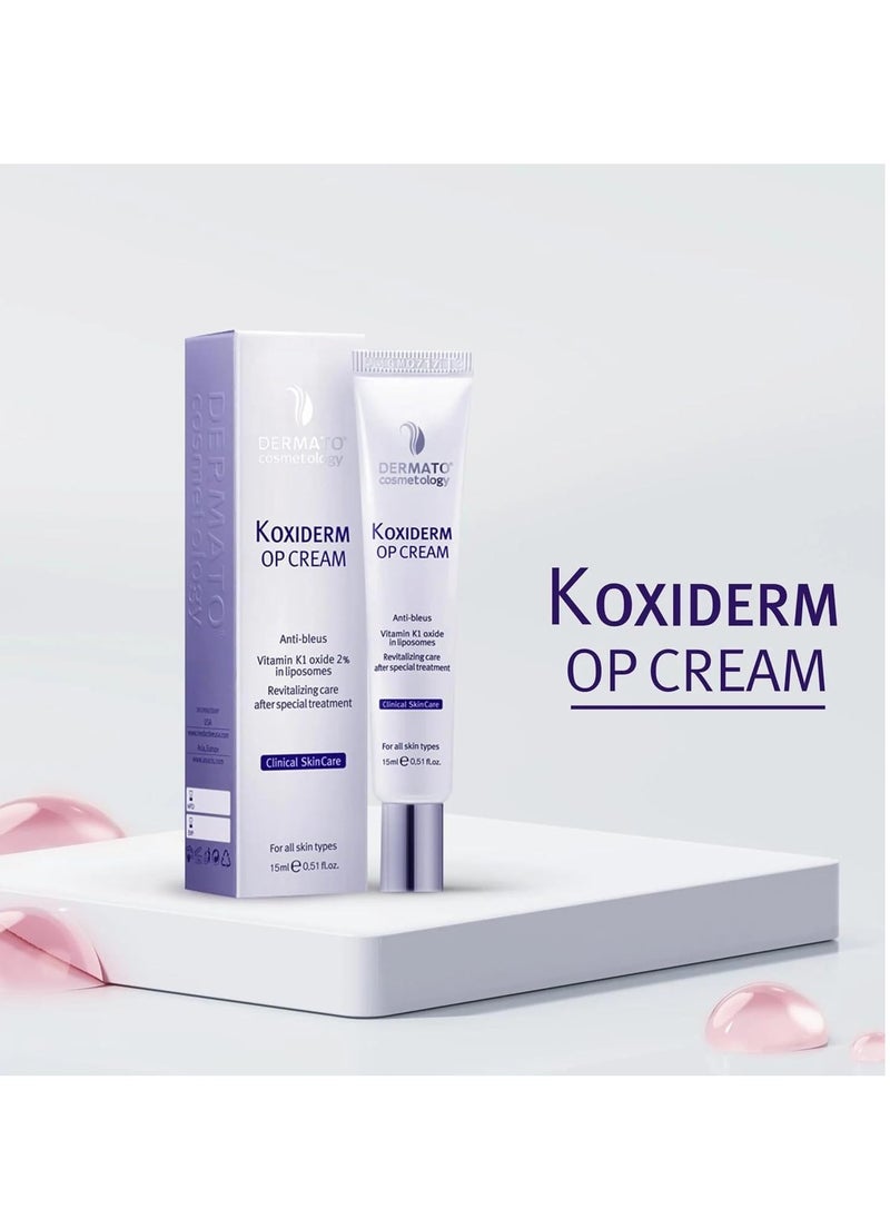 Vitamin K1 Oxiderm Cream Minimizing Appearance of Old and New Scars, Dark Eye Circles, Bruises, Varicose Veins, Purpura and Redness 1.01Oz
