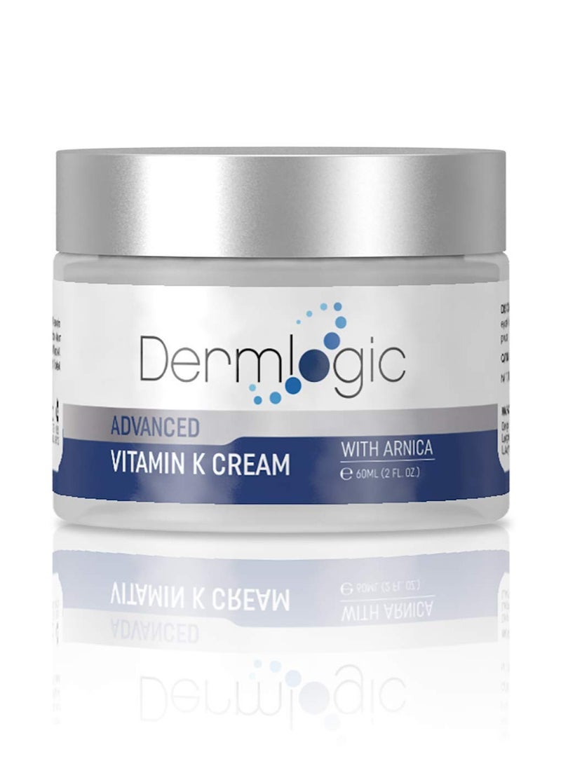 Vitamin K Cream- Moisturizing Bruise Healing Formula. Dark Spot Corrector for Bruising, Spider Veins & Broken Capillaries. Reduces Under Eye Dark Circles, Fine Lines, Puffiness, & Wrinkles with Arnica