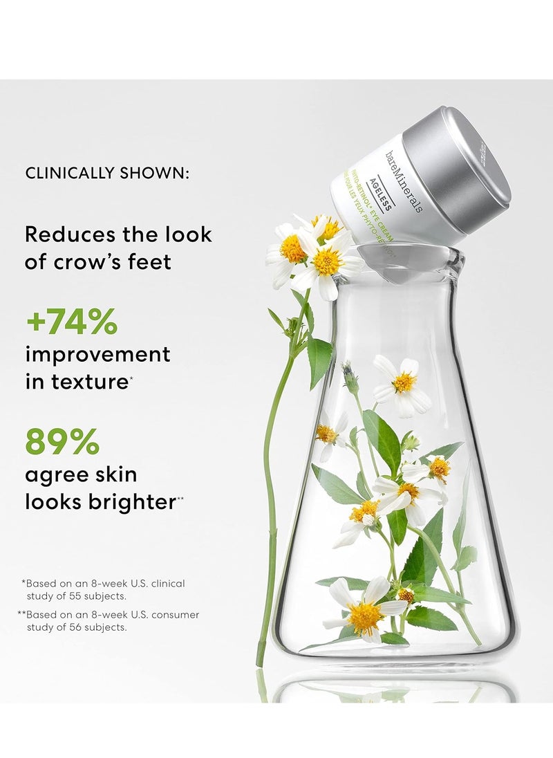 bareMinerals Ageless Phyto-Retinol Eye Cream with Plant-Based Retinol Alternative + Hyaluronic Acid, Anti-Aging, Hydrating Under Eye Cream, Vegan