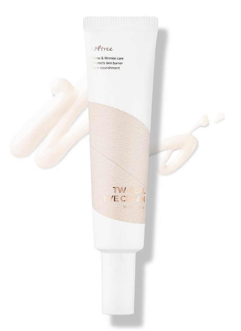 ISNTREE TW-REAL Eye Cream 30ml, 1.01 fl oz | Korean Eye Cream for Dark Circles, Fine Lines, Puffiness & Dryness | Hydrating Under Eye Care