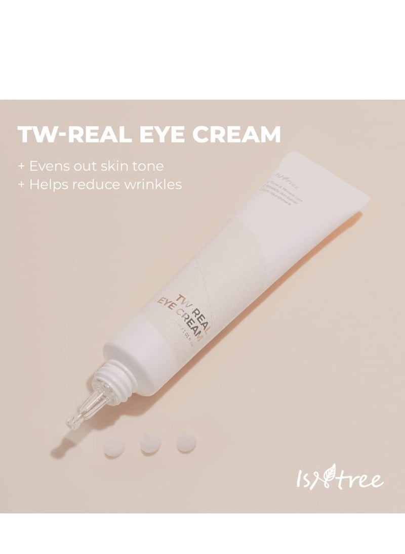ISNTREE TW-REAL Eye Cream 30ml, 1.01 fl oz | Korean Eye Cream for Dark Circles, Fine Lines, Puffiness & Dryness | Hydrating Under Eye Care