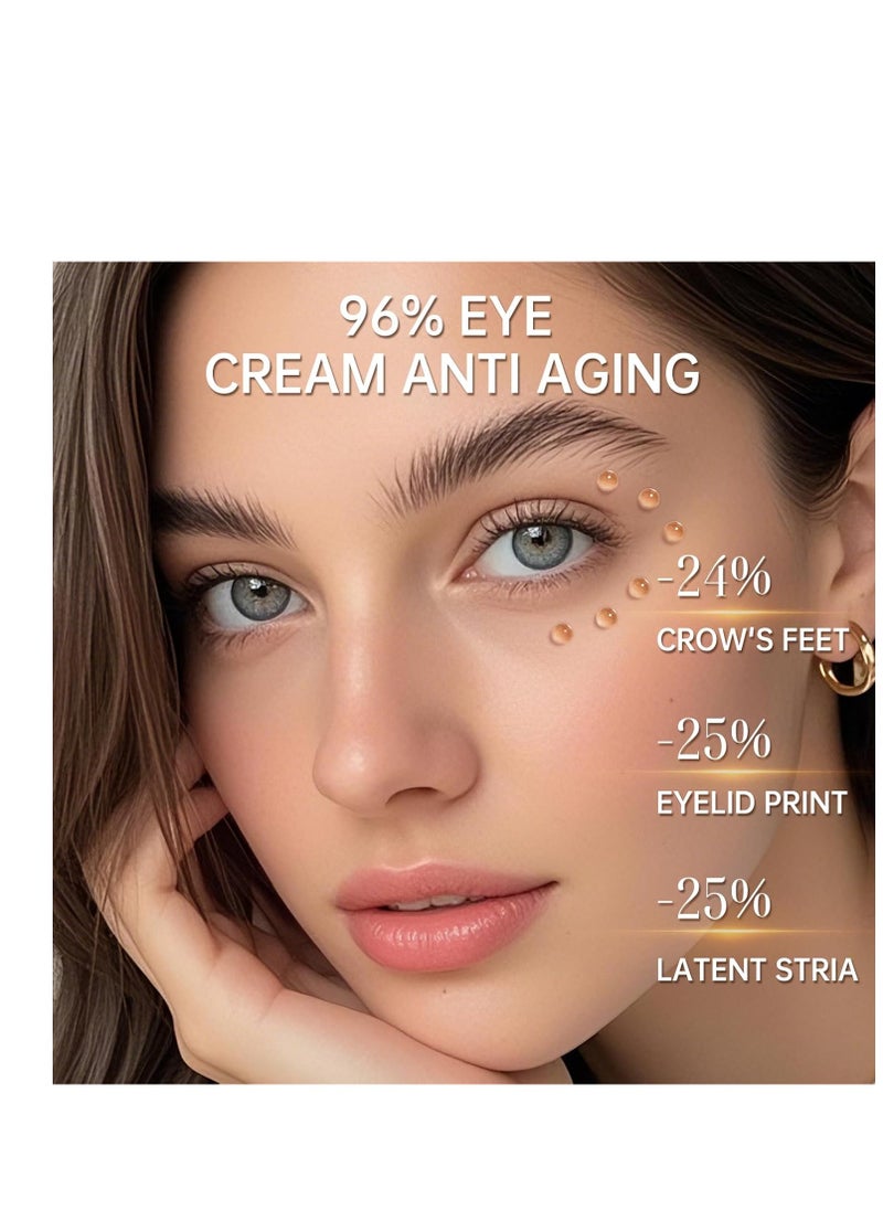 FREEMOOD Eye Cream for Dark Circles,Anti-Aging Under Eye Cream with Caffeine,Hyaluronic Acid to Fight Fine Lines,Hydrating Eye Care Serum,1 fl.oz