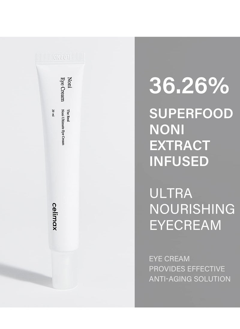 celimax Real Noni Eye Cream | with Noni Extract & Bakuchiol (Retinol), For Wrinkle, Crows Feet & Under Eye, Dark Circles, Hydrating, Sensitive For Skin, 20ml