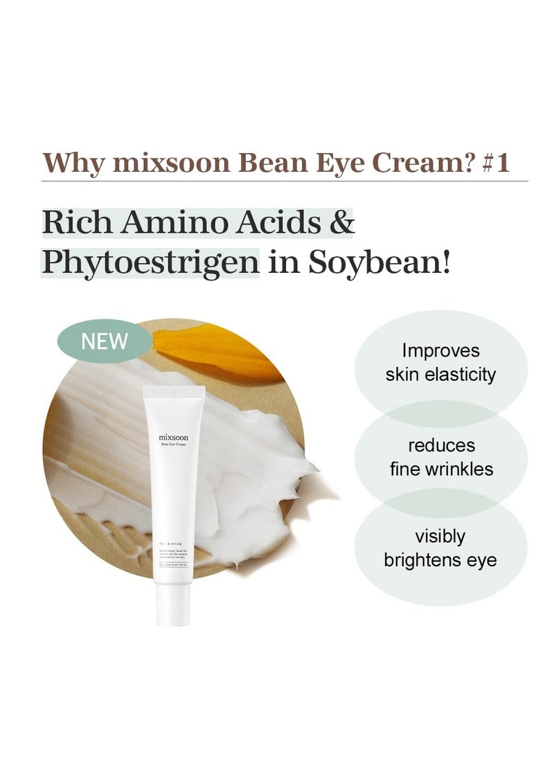 mixsoon Bean Eye cream Moisturizer With Mild Soothing Beans Korean Skin Care 0.67 fl. oz. / 20ml
