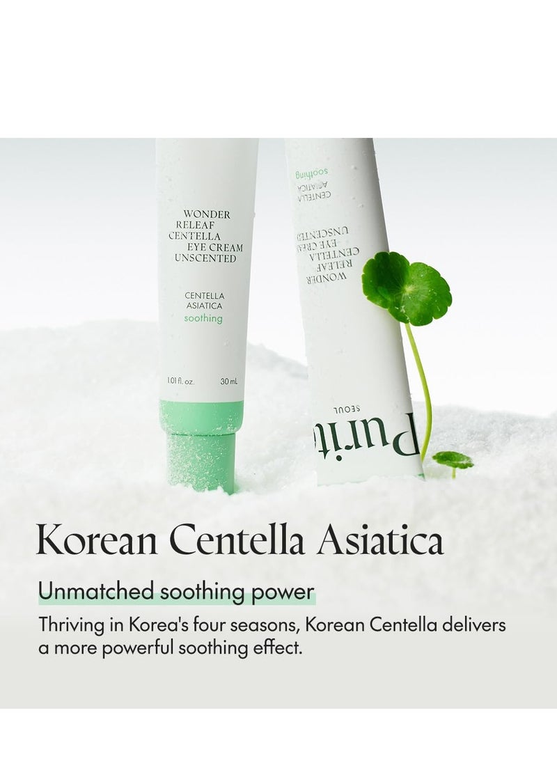 PURITO Centella Unscented Eye Cream, Korean Centella, for Sensitive Skin, Soothing, Facial Eye Cream for face, Dark Circles, Wrinkles, Puffiness, K-Beauty, Vegan & Cruelty-Free, 30ml 1fl.oz