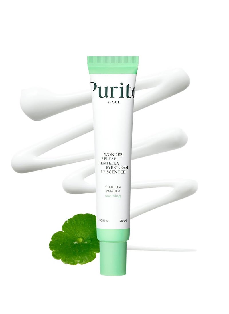 PURITO Centella Unscented Eye Cream, Korean Centella, for Sensitive Skin, Soothing, Facial Eye Cream for face, Dark Circles, Wrinkles, Puffiness, K-Beauty, Vegan & Cruelty-Free, 30ml 1fl.oz