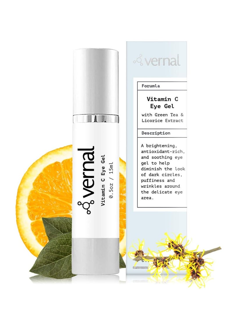 Vernal Anti Wrinkle Eye Cream - Vitamin C and Hyaluronic Acid Infused Collagen Eye Cream, Dark Circle Depuffing Eye Bag Cream for Dark Circles, Puffiness, Under Eye Bags, Crows Feet & Fine Lines