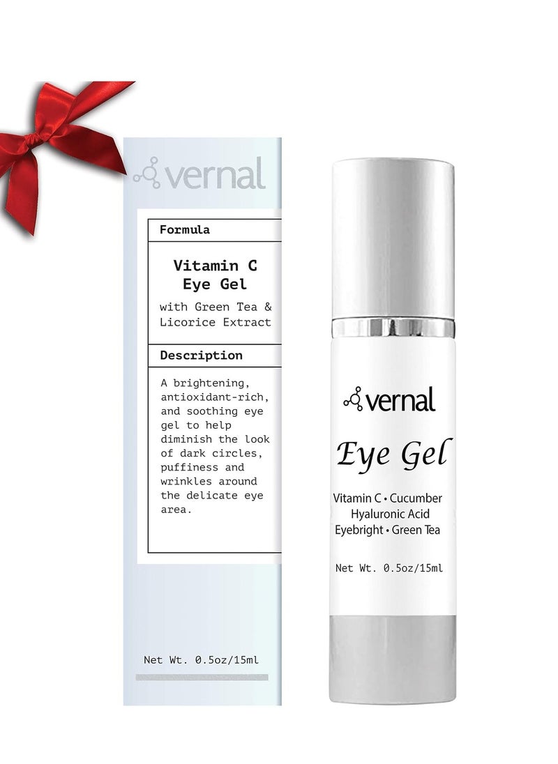 Vernal Anti Wrinkle Eye Cream - Vitamin C and Hyaluronic Acid Infused Collagen Eye Cream, Dark Circle Depuffing Eye Bag Cream for Dark Circles, Puffiness, Under Eye Bags, Crows Feet & Fine Lines