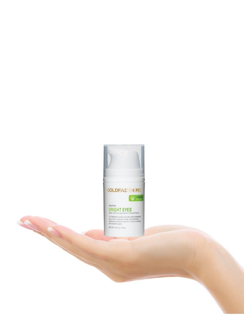 GOLDFADEN MD Bright Eyes Dark Circle Concentrate Brightening Eye Cream w/Soy Peptide, Rice Bran Extract & Arnica | May Reduce Under Eye Darkness, Puffiness & Fine Lines for a More Youthful Glow
