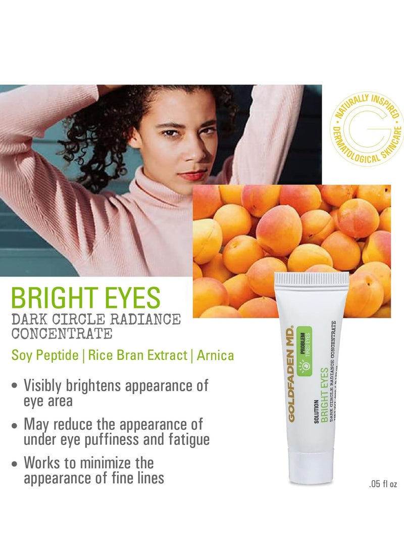 GOLDFADEN MD Bright Eyes Dark Circle Concentrate Brightening Eye Cream w/Soy Peptide, Rice Bran Extract & Arnica | May Reduce Under Eye Darkness, Puffiness & Fine Lines for a More Youthful Glow
