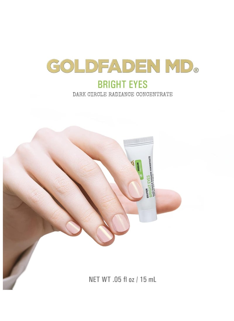 GOLDFADEN MD Bright Eyes Dark Circle Concentrate Brightening Eye Cream w/Soy Peptide, Rice Bran Extract & Arnica | May Reduce Under Eye Darkness, Puffiness & Fine Lines for a More Youthful Glow