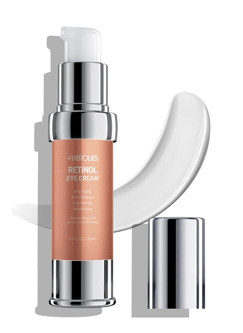 Retinol Eye Cream for Dark Circles and Puffiness, Anti Aging Under Eye Cream with Hyaluronic Acid, Retinol & Collagen to Fight Fine Lines, Wrinkles & Dark Spots