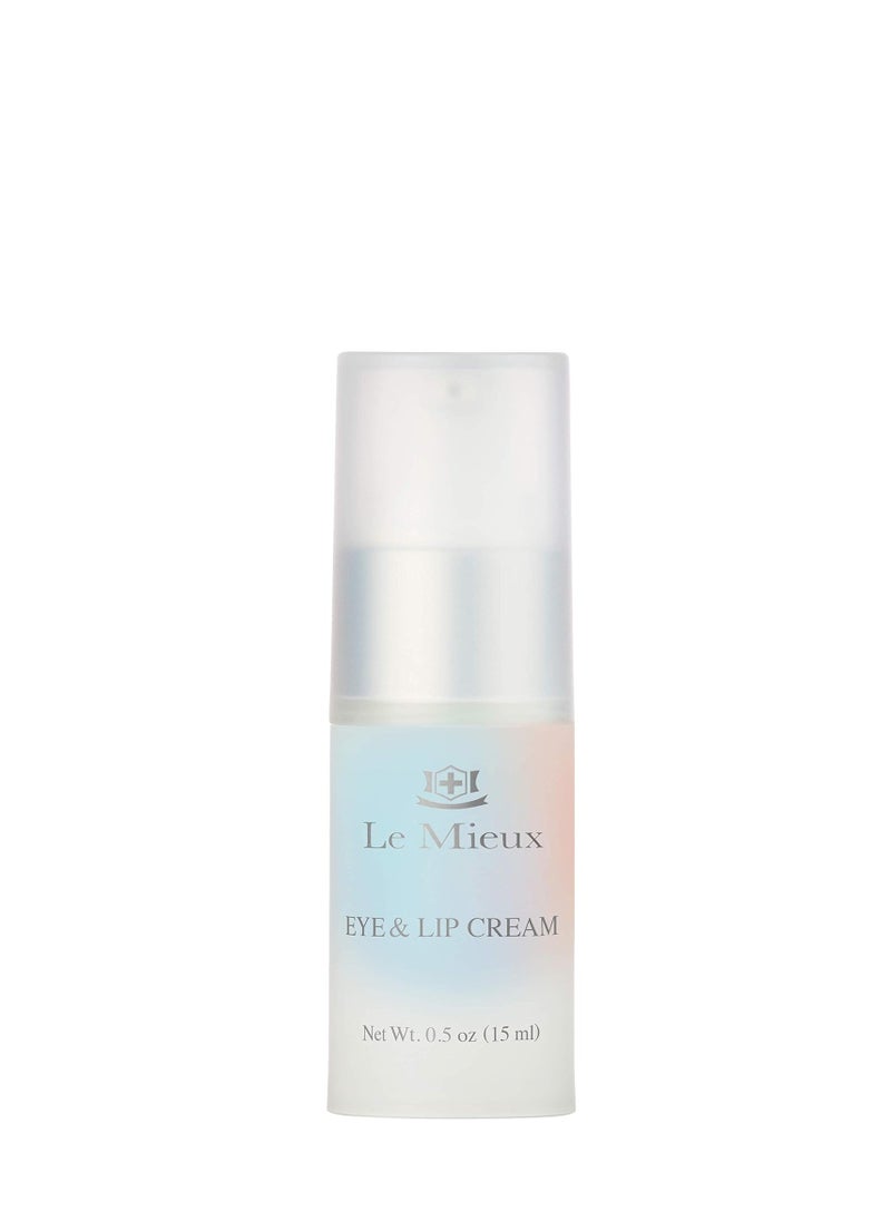 Le Mieux Eye & Lip Cream - Anti Aging Eye and Lip Moisturizer, Peptide-Infused Treatment for Visible Wrinkles & Fine Lines with Kukui Nut Oil & Ceramide, No Parabens or Sulfates (0.5 oz / 15 ml)