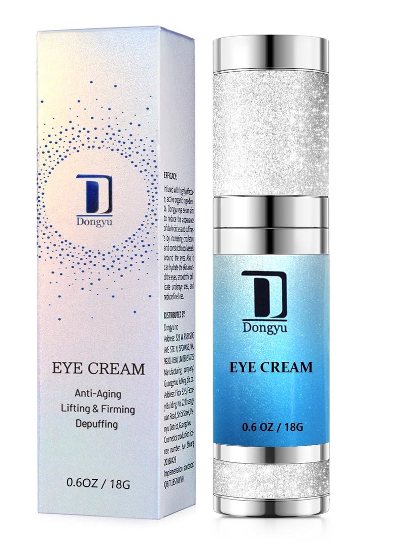 Dongyu Anti-Aging Eye Cream for Wrinkles: Under Eye Cream with Snail Mucin Caffeine for Fine Lines Puffiness - Firming Eye Serum for Women