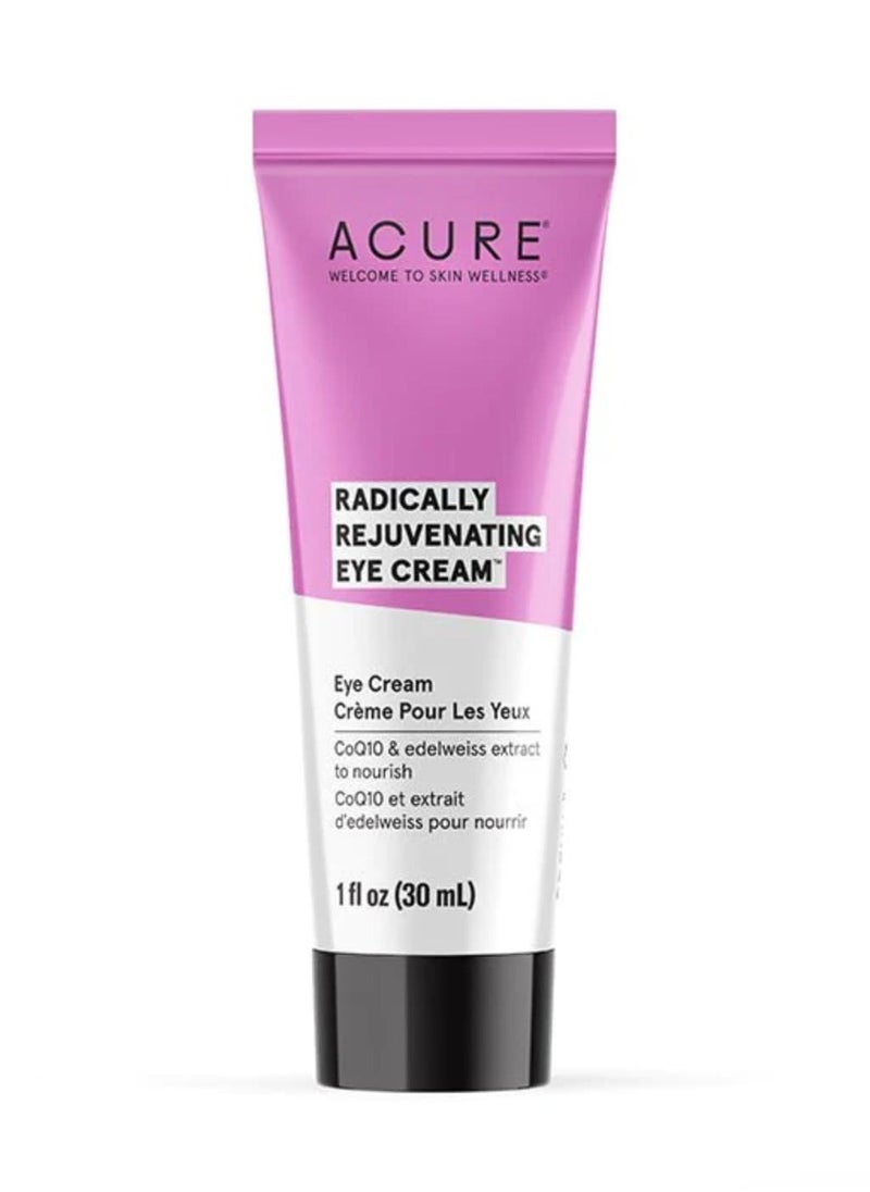 ACURE Radically Rejuvenating Eye Cream - Vegan Anti-Aging Skincare - Made From Hydrating Chlorella & Edelweiss Extract - Minimize Wrinkles and Fine Lines - Moisturize Skin Around & Under Eye - 1 Fl Oz