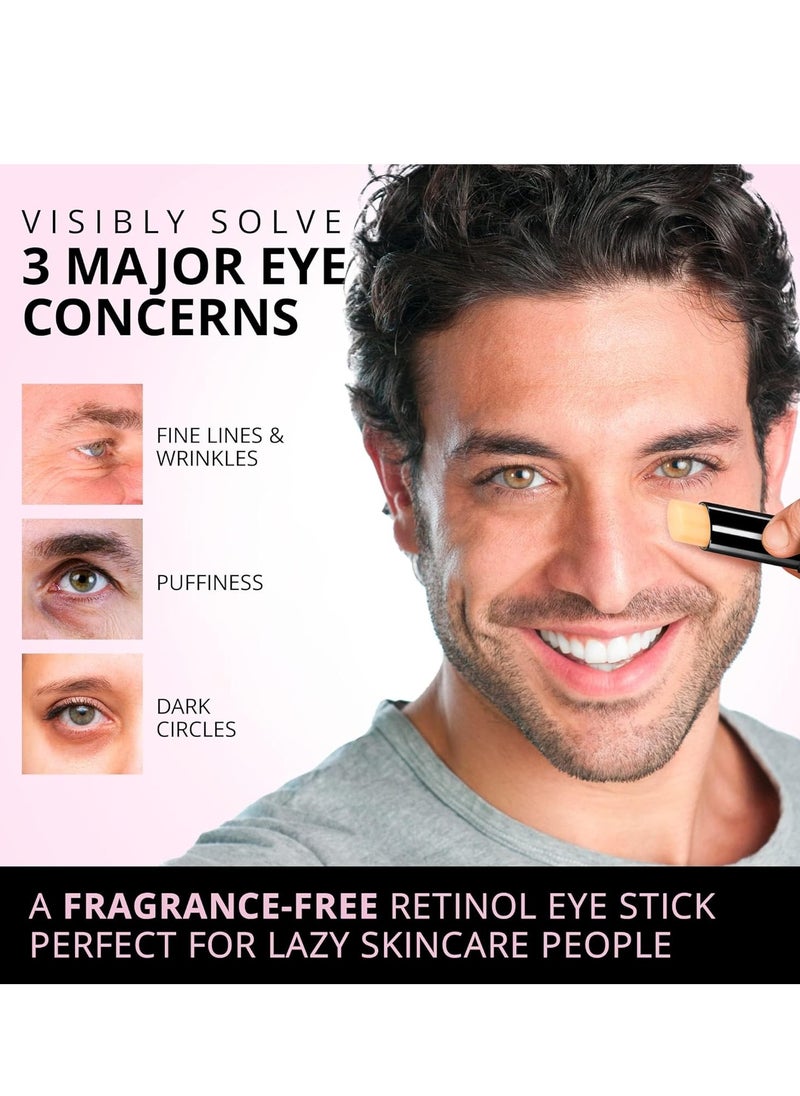 VELAMO ADVANCED Retinol Eye Stick: Retinol Eye Cream for Dark Circles and Puffiness with 1% Bakuchiol and Caffeine - Visibly Reduces Fine Lines Wrinkles Under Eye Bags with Upgraded Formula 0.1 OZ/3g