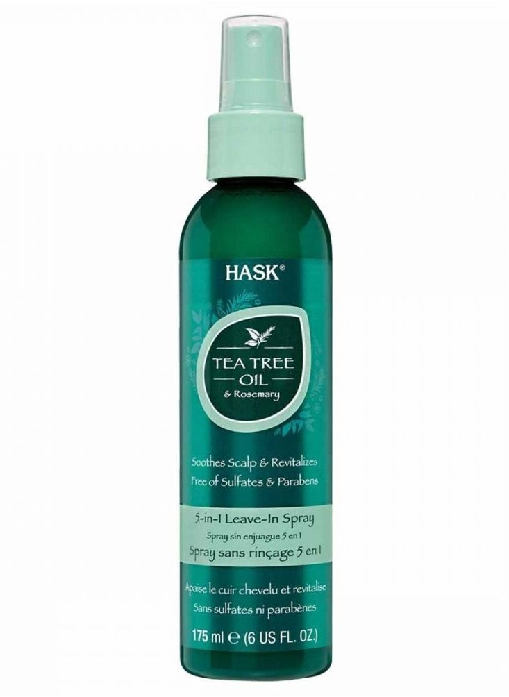 Tea Tree and Rosemary Oil 5 in 1 Refreshes and Soothes Scalp Hair Spray 175ml