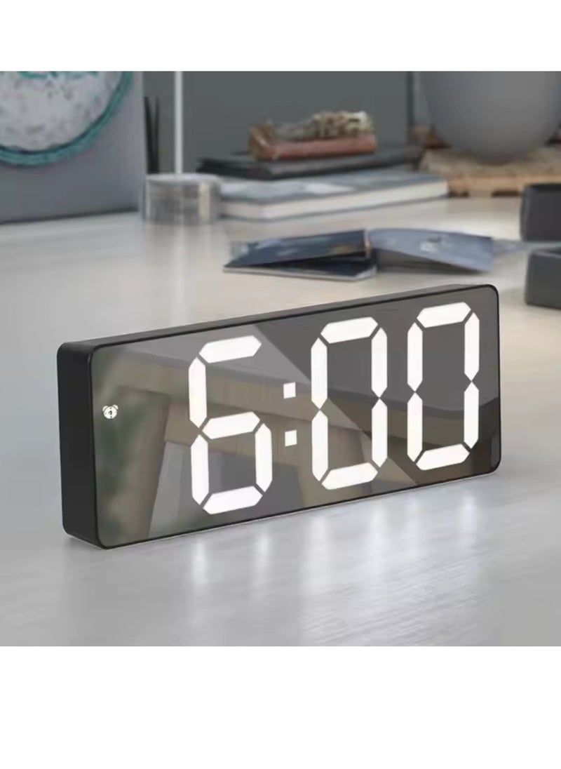 Smart Digital LED Alarm Clock with Voice Control, Temperature Display, Adjustable Brightness