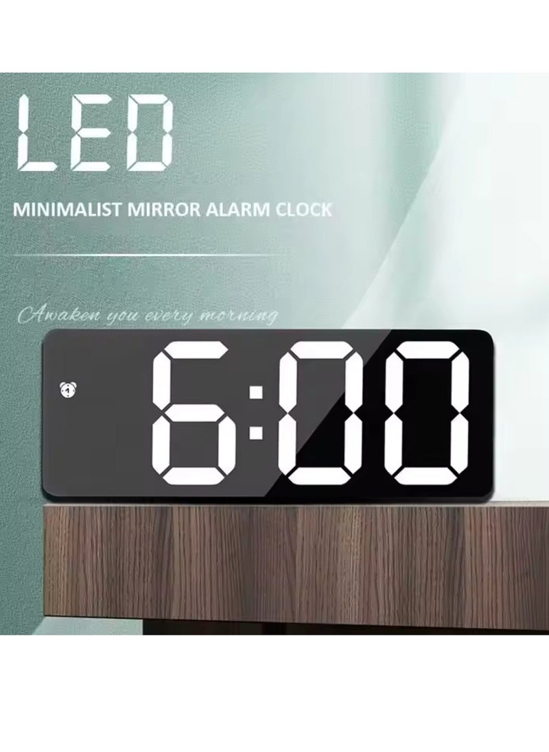 Smart Digital LED Alarm Clock with Voice Control, Temperature Display, Adjustable Brightness