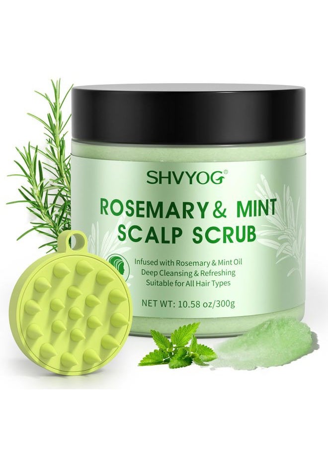 Scalp Scrub, Rosemary Scalp Exfoliator for Build Up, Hair Exfoliate Scrub for Scalp, Hair Treatment Nourishing Detox Hair Care with Scalp Massager