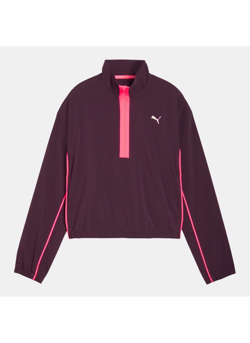 Women's Run For Her Woven 1/2-Zip Running Jacket