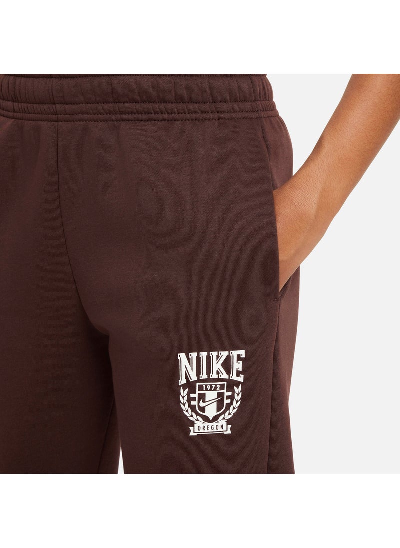 Kids' Sportswear Oversized Fleece Trousers