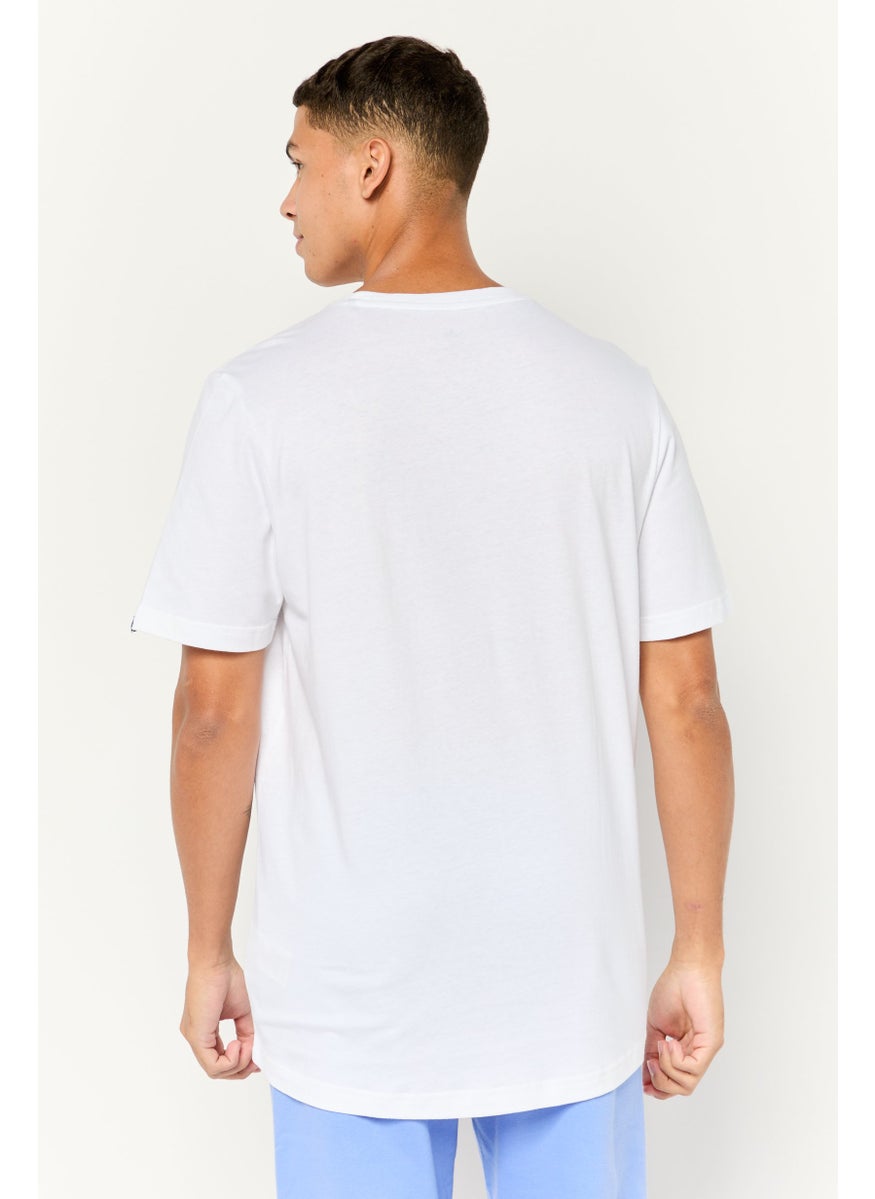 Men Sportswear Fit Short Sleeves Running T-Shirt, White/Black
