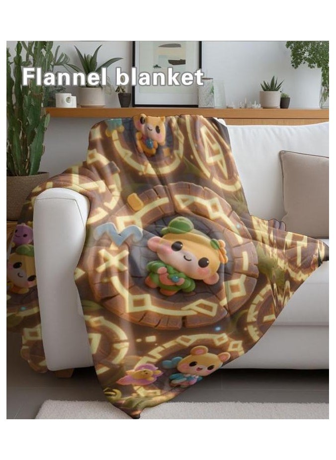 Children's or student cartoon flannel thin blanket (warm and comfortable, suitable for sleep, games) 100cm*150cm