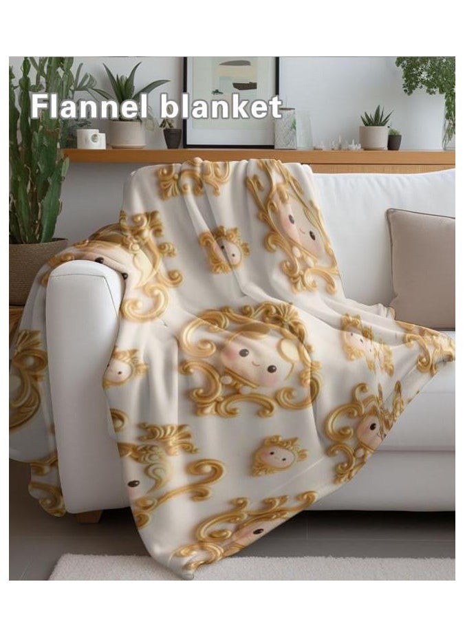 Children's or student cartoon flannel thin blanket (warm and comfortable, suitable for sleep, games) 100cm*150cm