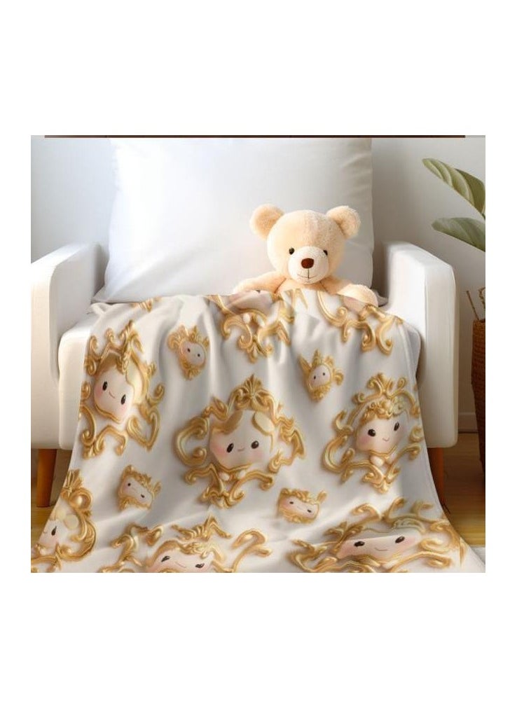 Children's or student cartoon flannel thin blanket (warm and comfortable, suitable for sleep, games) 100cm*150cm