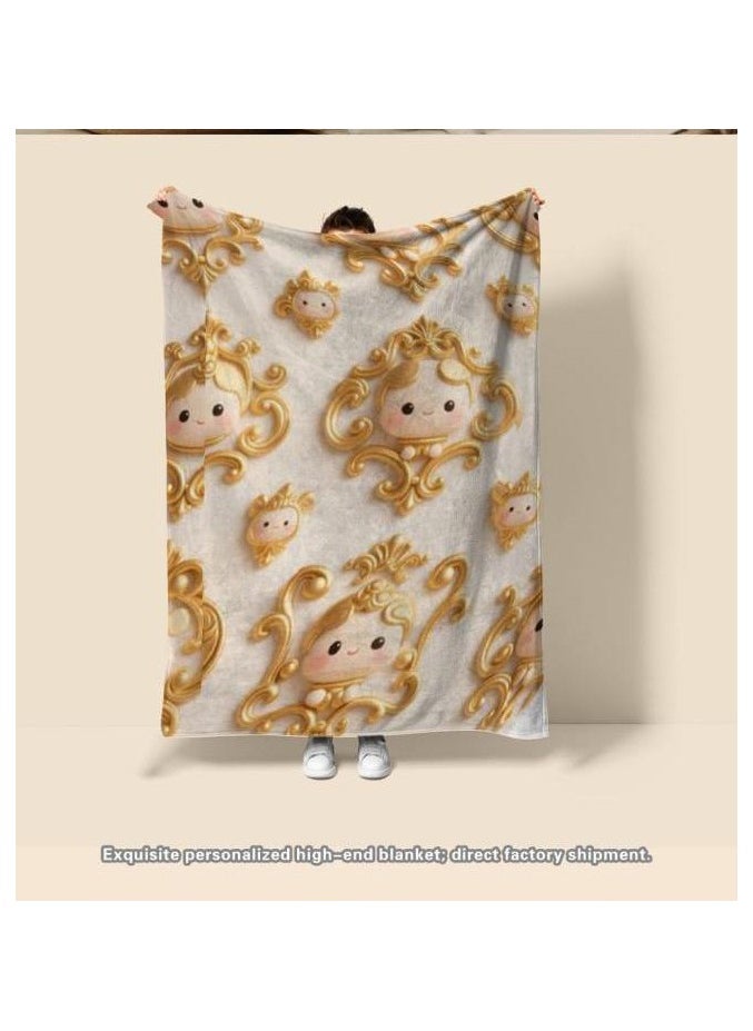 Children's or student cartoon flannel thin blanket (warm and comfortable, suitable for sleep, games) 100cm*150cm