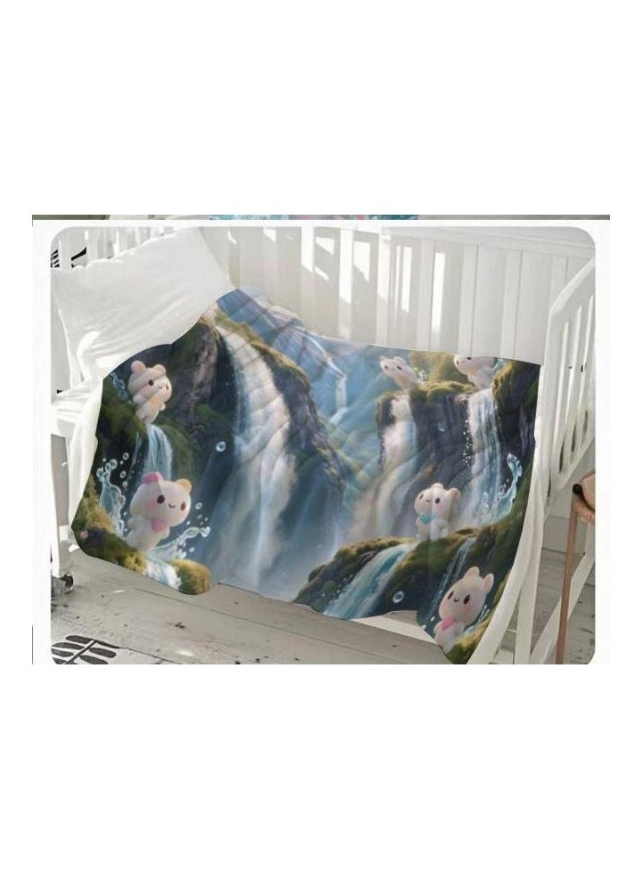 Children's or student cartoon flannel thin blanket (warm and comfortable, suitable for sleep, games) 100cm*150cm