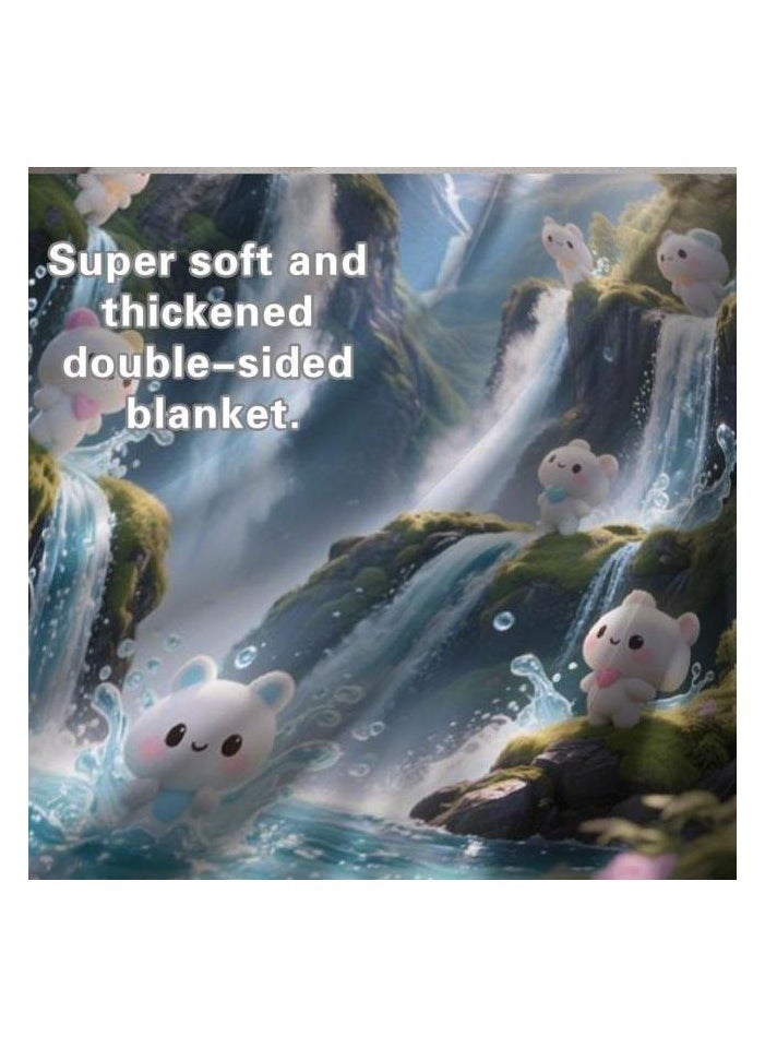 Children's or student cartoon flannel thin blanket (warm and comfortable, suitable for sleep, games) 100cm*150cm
