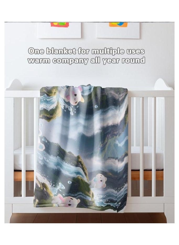 Children's or student cartoon flannel thin blanket (warm and comfortable, suitable for sleep, games) 100cm*150cm