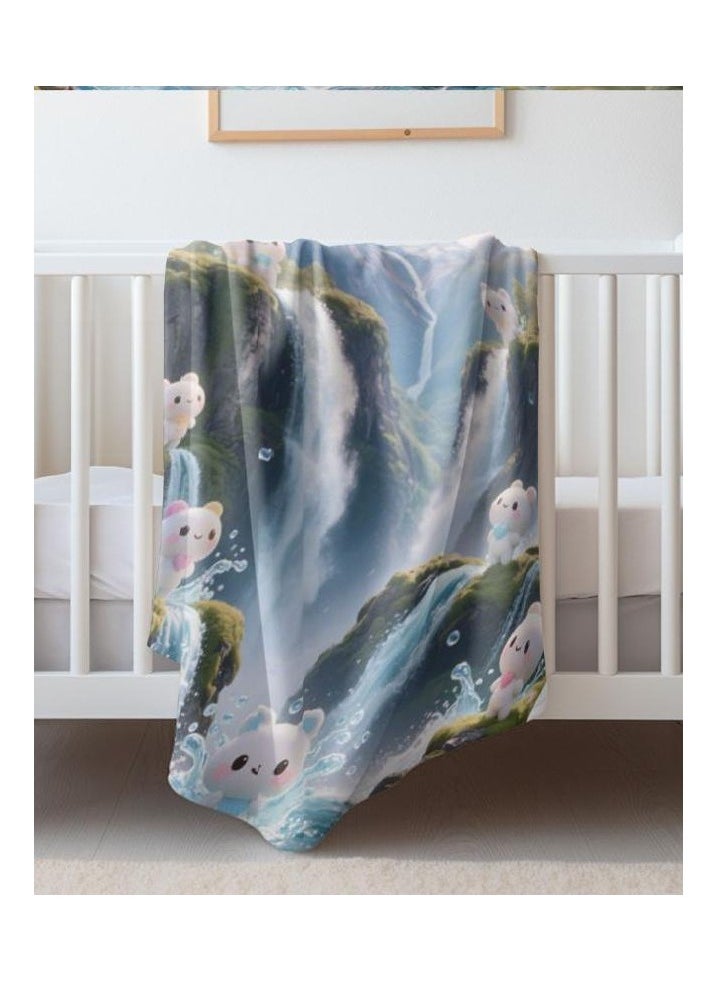 Children's or student cartoon flannel thin blanket (warm and comfortable, suitable for sleep, games) 100cm*150cm