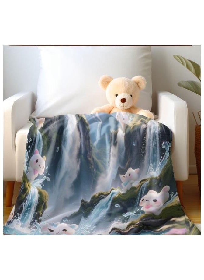 Children's or student cartoon flannel thin blanket (warm and comfortable, suitable for sleep, games) 100cm*150cm