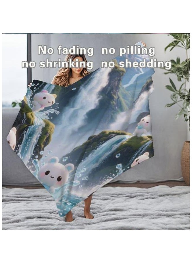 Children's or student cartoon flannel thin blanket (warm and comfortable, suitable for sleep, games) 100cm*150cm
