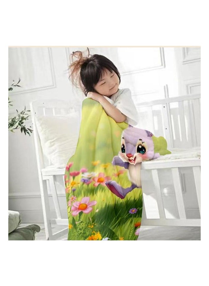Children's or student cartoon flannel thin blanket (warm and comfortable, suitable for sleep, games) 100cm*150cm - 390